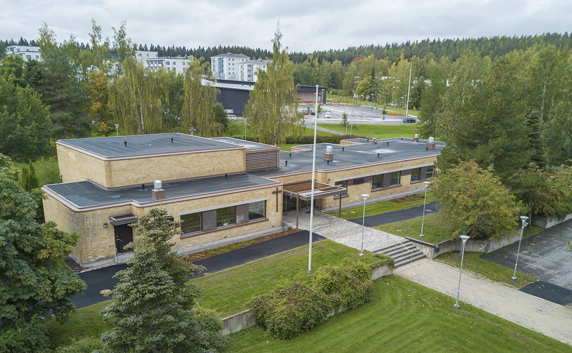 Jalkarannan seurakuntakoti ilmakuva