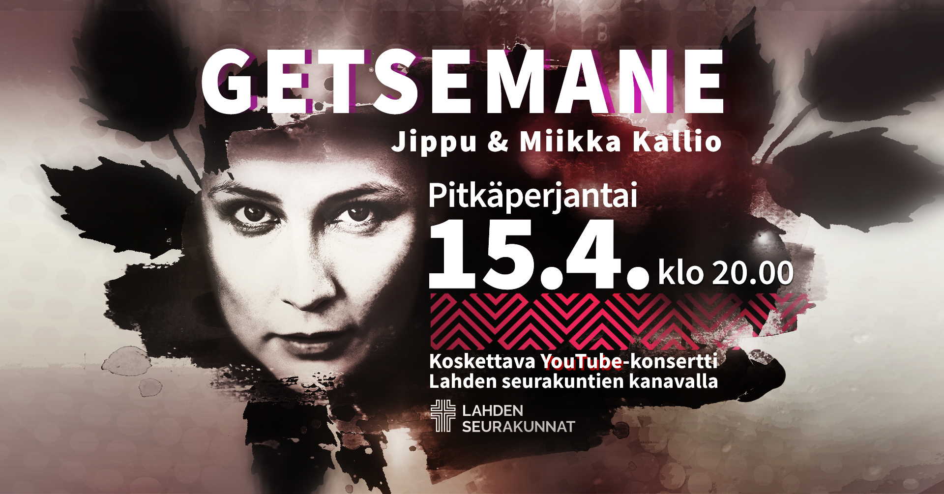 Kuvassa on Jipun ja Miikka Kallion Getsemane-konsertin mainos.