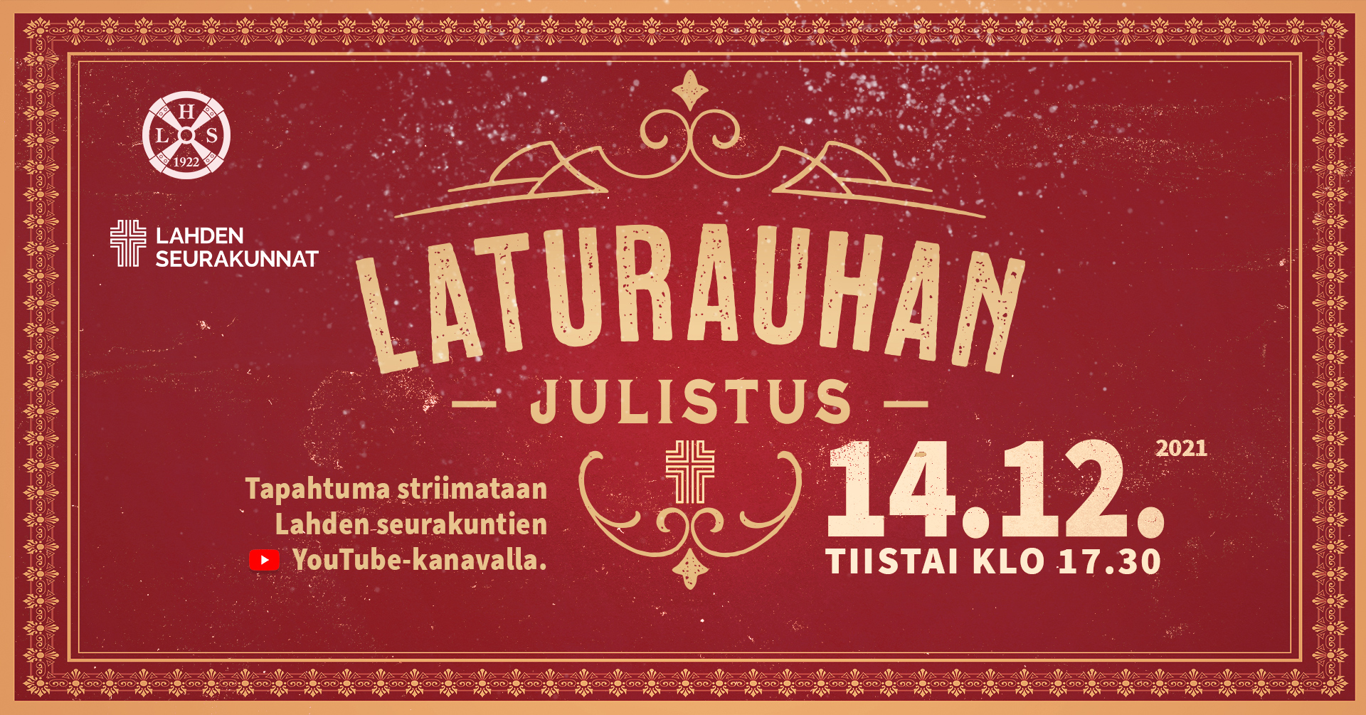 Lahden Salpausselällä julistetaan tiistaina 14. joulukuuta laturauha. Laturauhan julistus tapahtuu suositun...