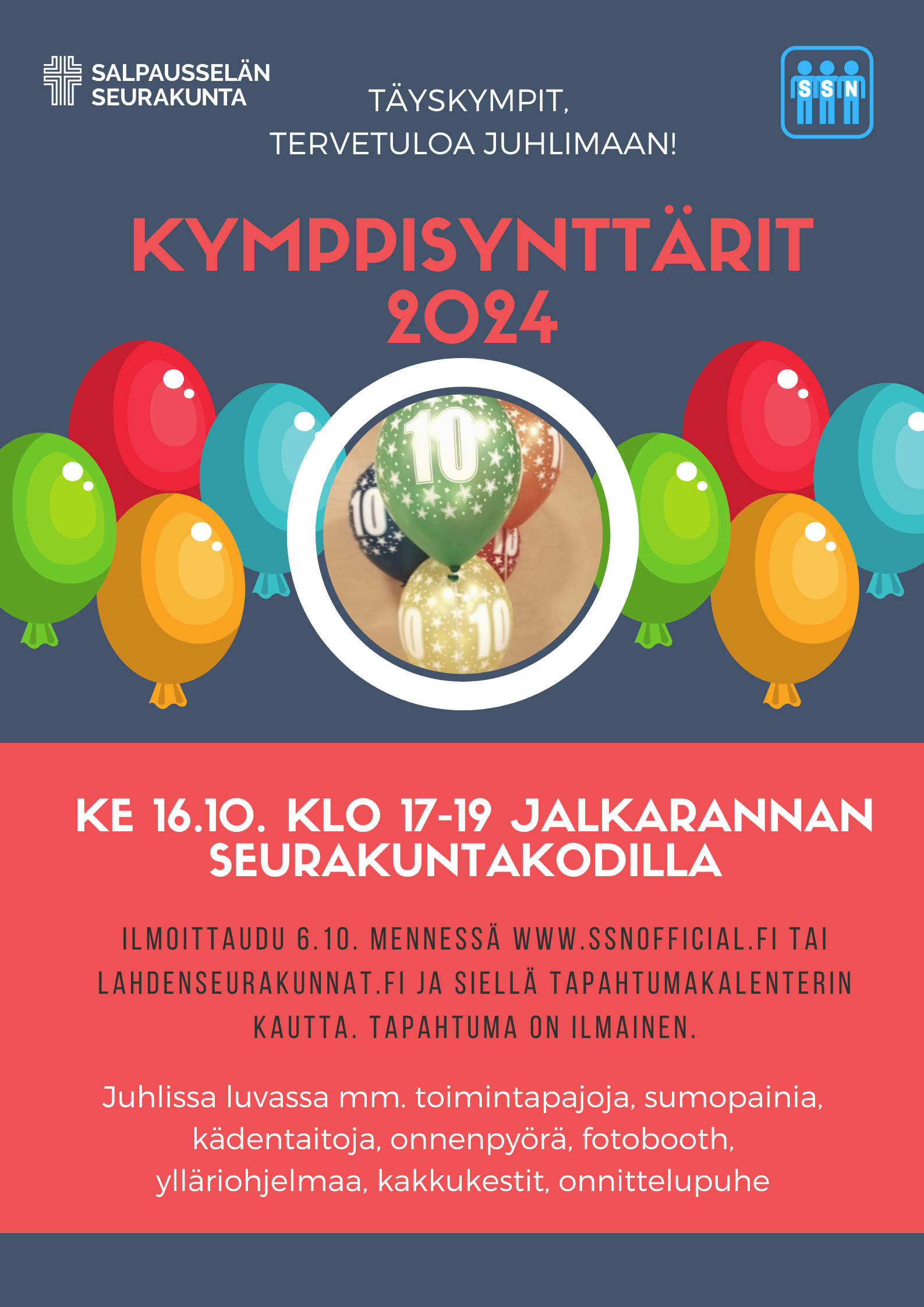 Salpausselän seurakunnan Kymppisynttärit 2024