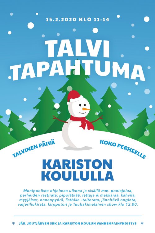 Koko perheen iloinen Kariston Talvitapahtuma Koko perheen iloinen Kariston Talvitapahtuma